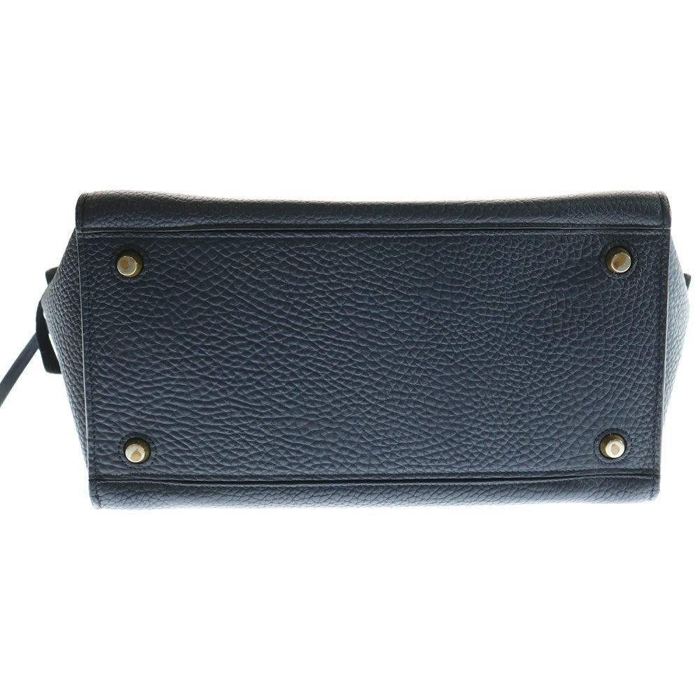 CELINE(セリーヌ) リング トートバッグ ハンドバッグ レザー ゴールド金具 ネイビー