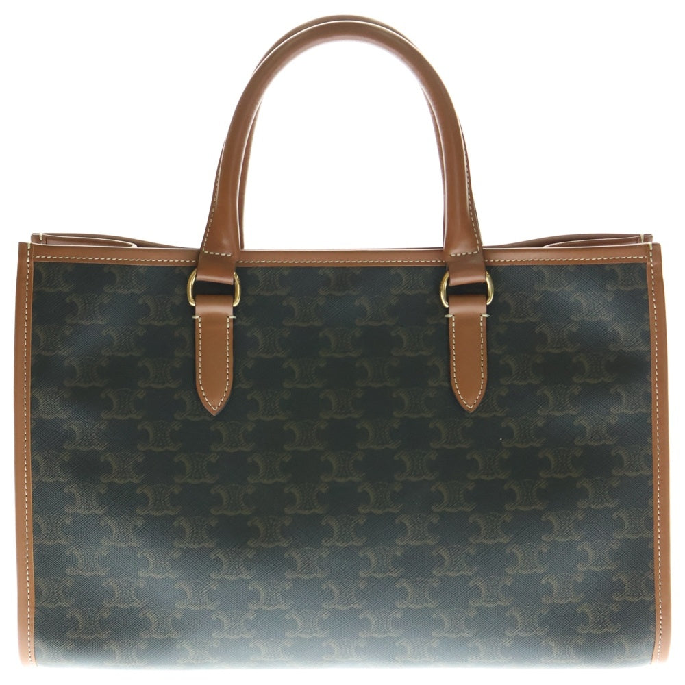 CELINE(セリーヌ) ミニ ホリゾンタル カバ トリオンフ柄 PVC レザー 2WAY ハンド ショルダーバッグ ゴールド金具 ブラウン