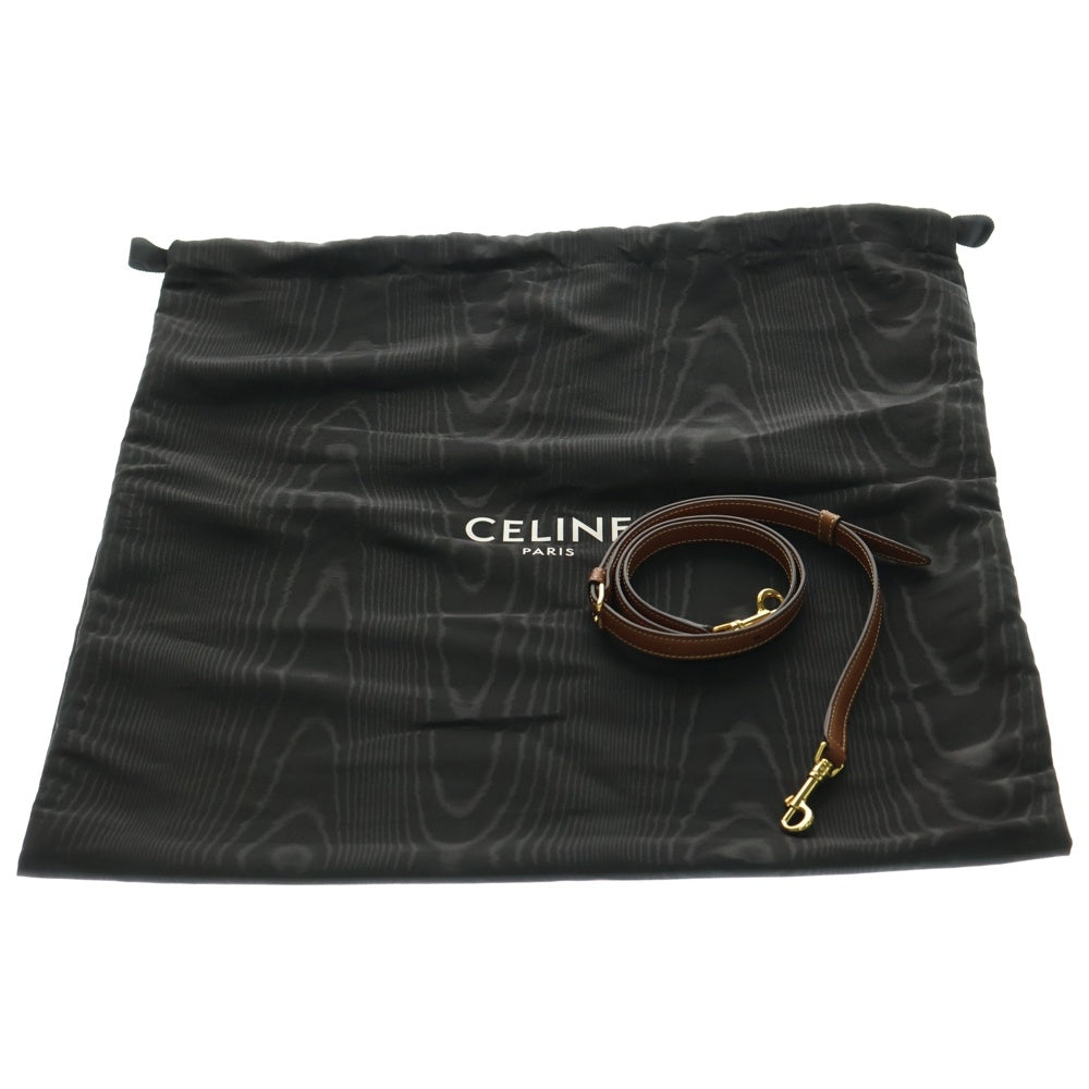 CELINE(セリーヌ) ミニ ホリゾンタル カバ トリオンフ柄 PVC レザー 2WAY ハンド ショルダーバッグ ゴールド金具 ブラウン