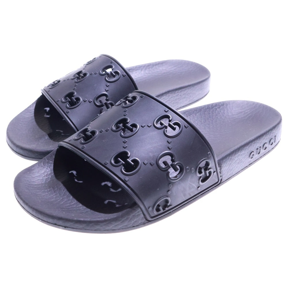 GUCCI(グッチ) GGロゴ ラバー フラット スライド シャワー サンダル ベナッシ シューズ ブラック レディース