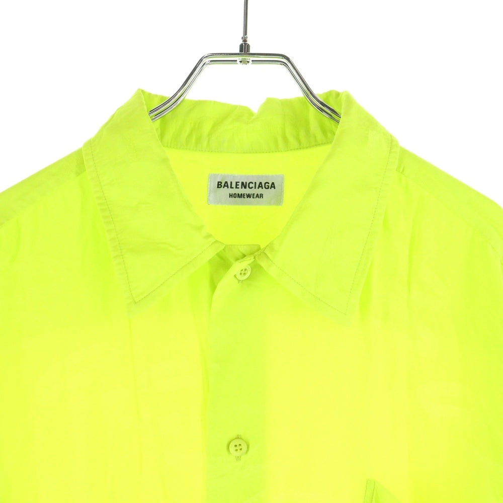 派手☆人気☆BALENCIAGA】黄色 柄 半袖シャツ B模様 サイズL