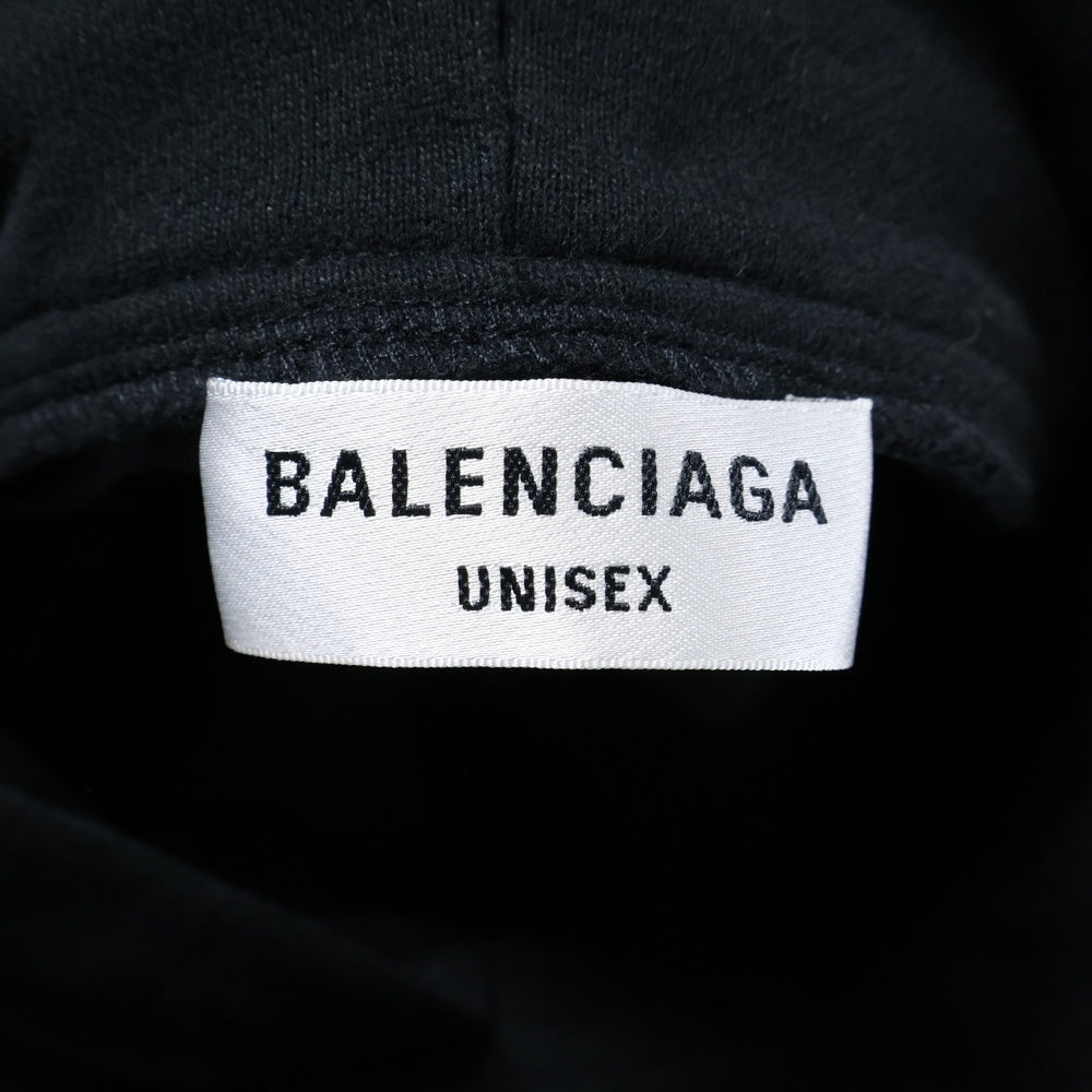 BALENCIAGA(バレンシアガ) Cropped hoodie クロップド ショート丈 プルオーバースウェットパーカー フーディー ブラック レディース 698485