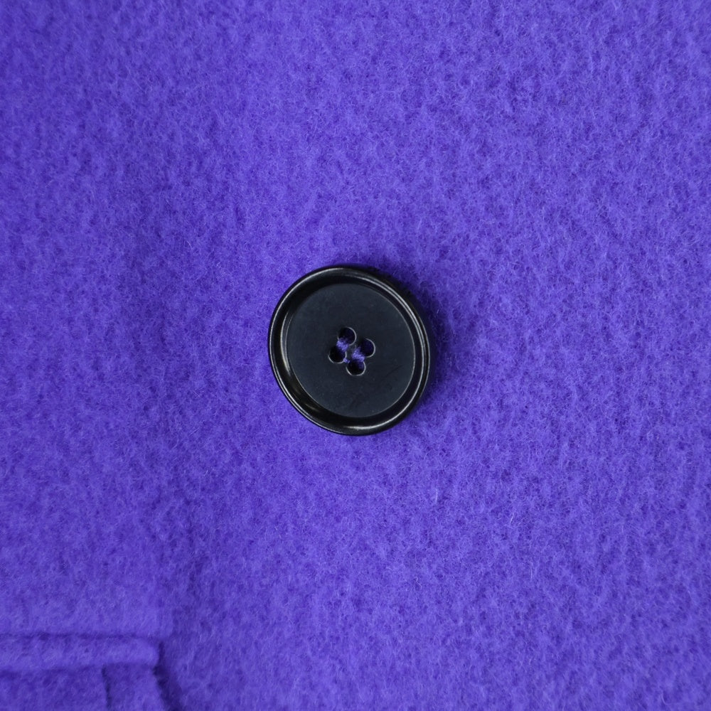 MSGM(エムエスジーエム) ウール ダブルブレスト ピークドラペル チェスター ロングコート パープル