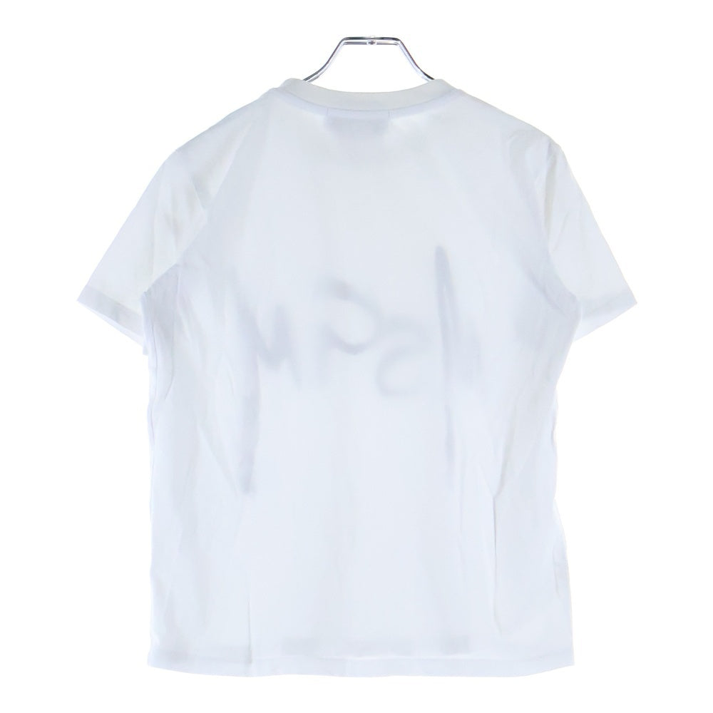 MSGM(エムエスジーエム) アブストラクト ロゴプリント クルーネック 半袖Tシャツ カットソー ホワイト
