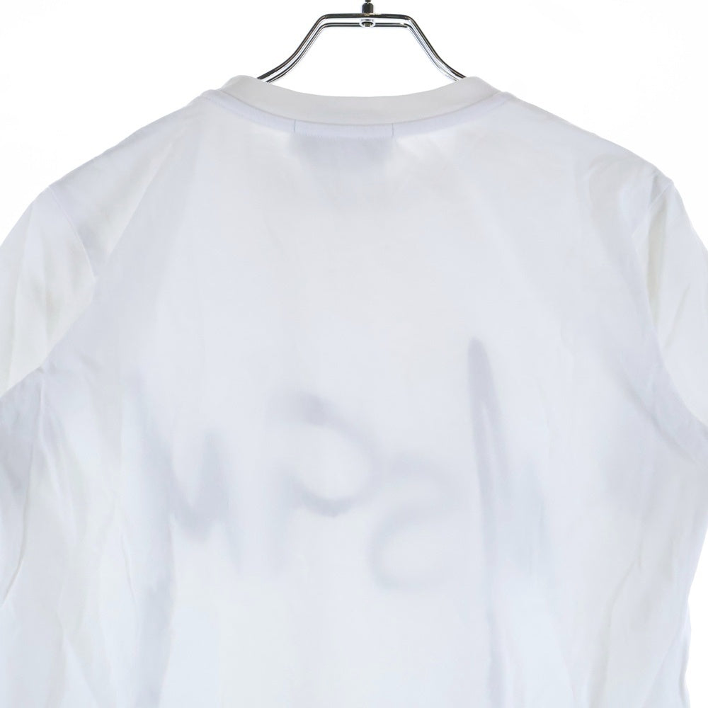 MSGM(エムエスジーエム) アブストラクト ロゴプリント クルーネック 半袖Tシャツ カットソー ホワイト