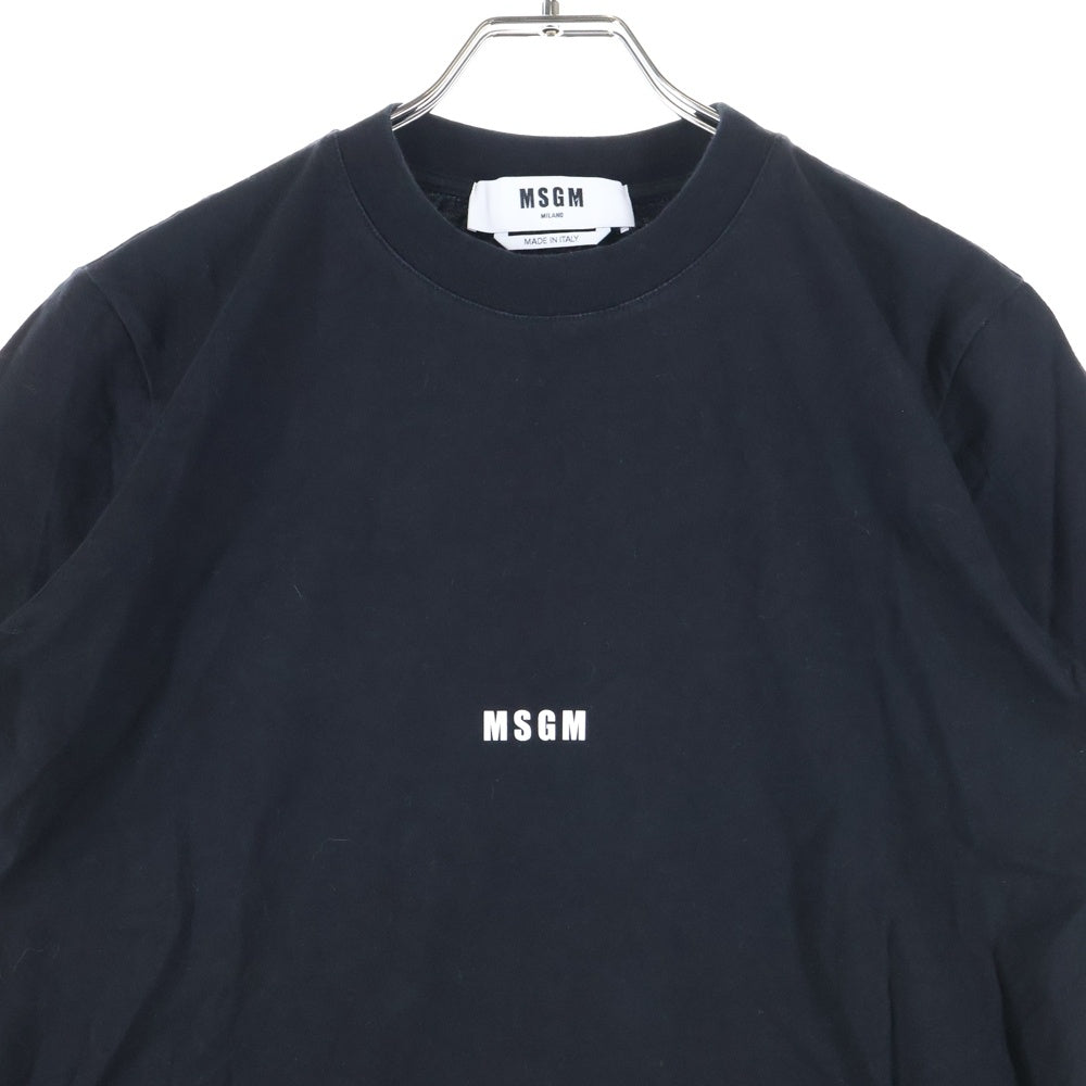 MSGM(エムエスジーエム) ロゴプリント クルーネック 半袖Tシャツ カットソー ブラック 2841MDM100