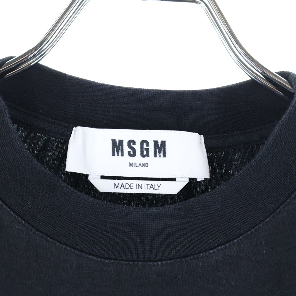 MSGM(エムエスジーエム) ロゴプリント クルーネック 半袖Tシャツ カットソー ブラック 2841MDM100