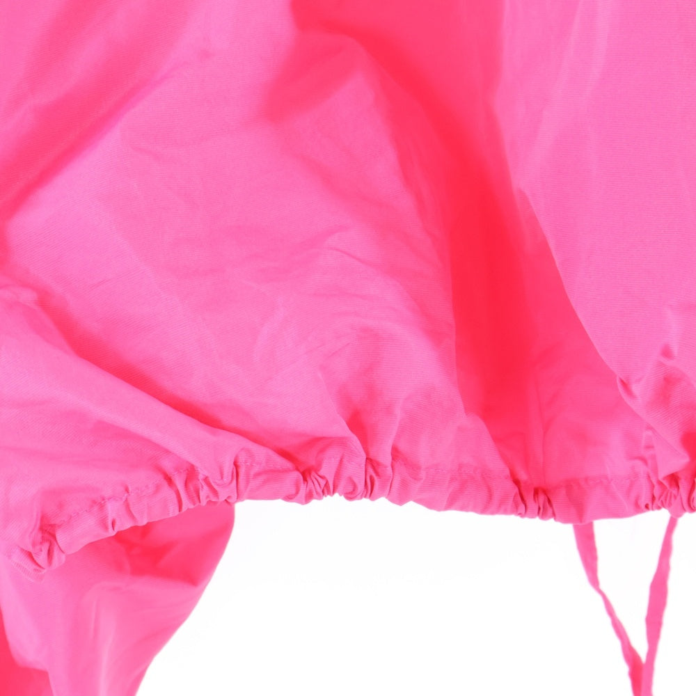 MSGM(エムエスジーエム) 変形 ナイロン パフスリーブ ドローストリング クロップド シャツ ピンク