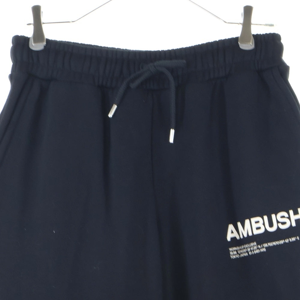 AMBUSH(アンブッシュ) ロゴプリント ドローストリング スウェットパンツ ブラック BWCH002F21FLE002