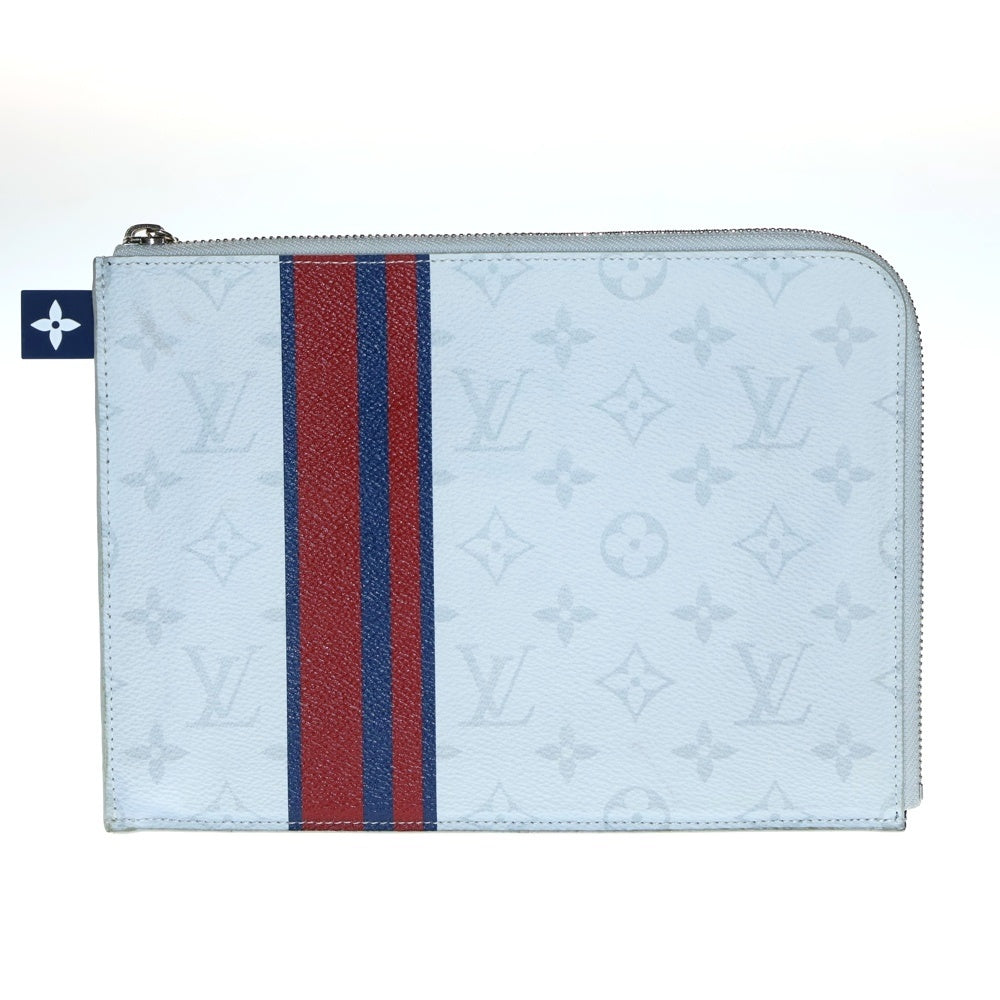 LOUIS VUITTON(ルイヴィトン) モノグラム ポシェットジュールPM セカンドバッグ クラッチバッグ ホワイト PVC ゴールド金具 M61754