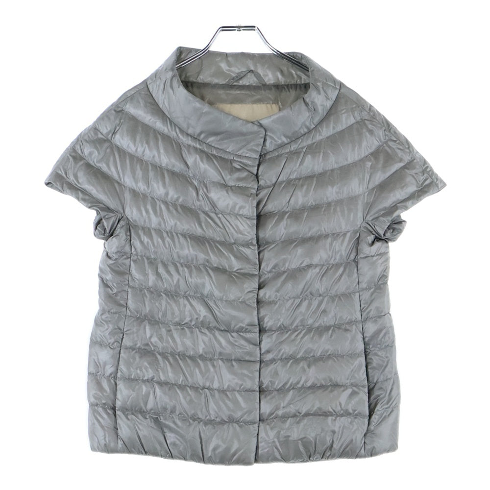 HERNO(ヘルノ) ハーフスリーブ 半袖 スナップボタン ライトダウンジャケット ベスト グレー レディース 45525-40185-3