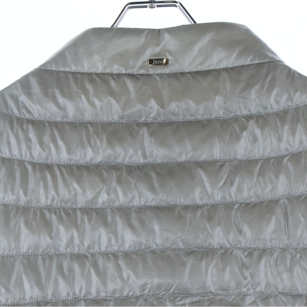HERNO(ヘルノ) ハーフスリーブ 半袖 スナップボタン ライトダウンジャケット ベスト グレー レディース 45525-40185-3