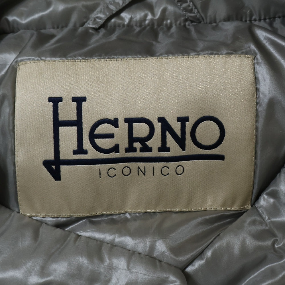 HERNO(ヘルノ) ハーフスリーブ 半袖 スナップボタン ライトダウンジャケット ベスト グレー レディース 45525-40185-3