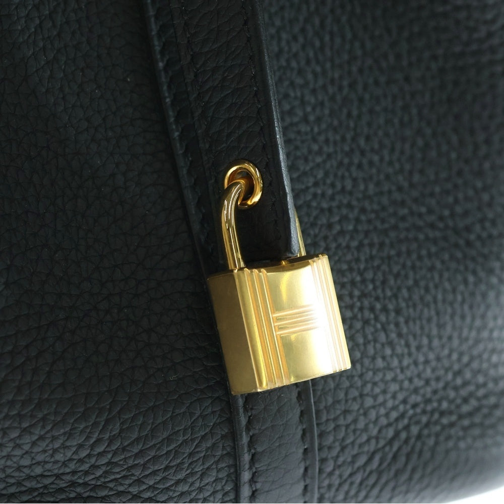 HERMES(エルメス) ピコタンロックPM タッチ ハンドバッグ ブラック アリゲーター×トリヨンクレマンス ゴールド金具 Z刻印 カデナ