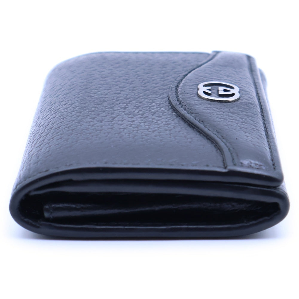 GUCCI(グッチ) インターロッキングG カードケース 名刺入れ ブラック シルバー金具 レザー 739425