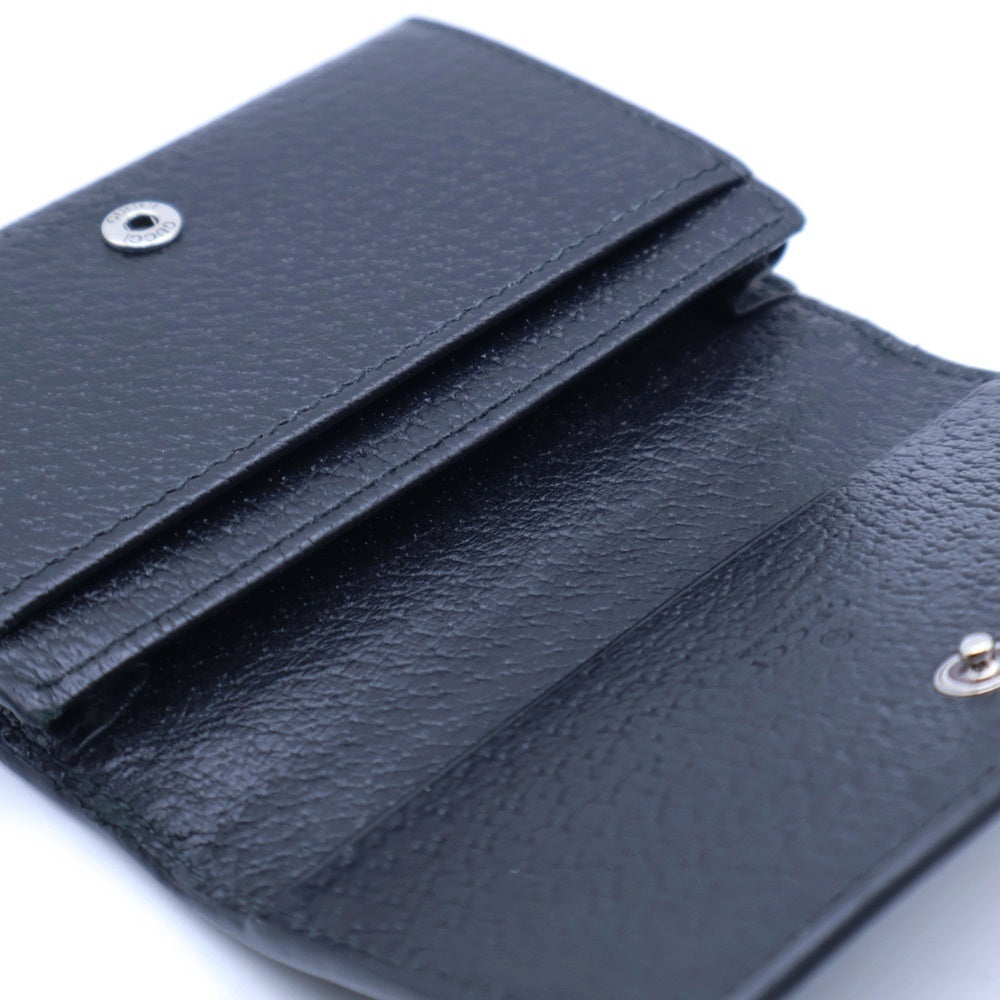 GUCCI(グッチ) インターロッキングG カードケース 名刺入れ ブラック シルバー金具 レザー 739425