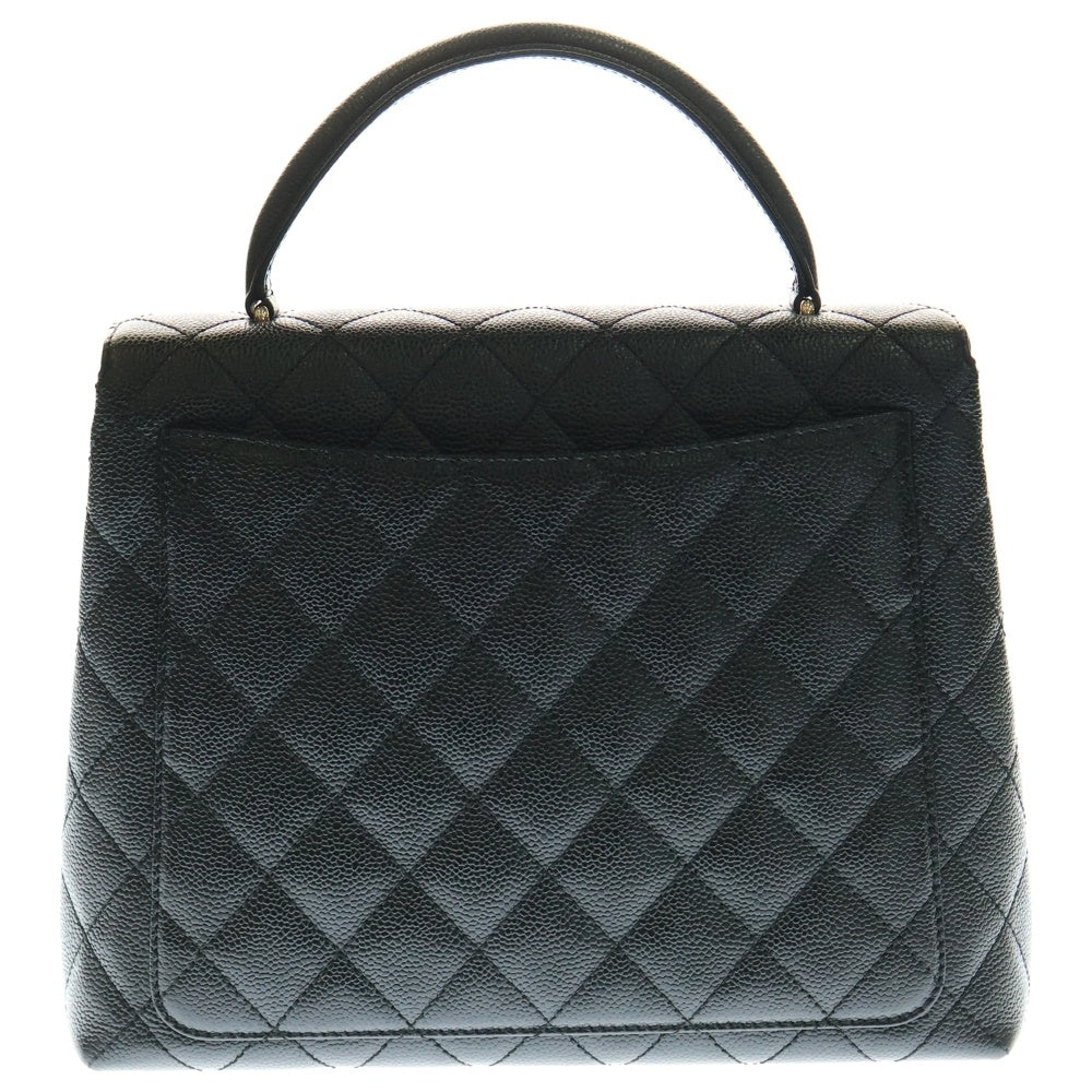 CHANEL(シャネル) マトラッセ トップハンドル ハンドバッグ ブラック キャビアスキン GD金具 A12397