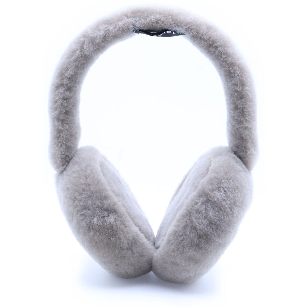 CHANEL(シャネル) ココマーク ロゴ刺繍 ボア イヤーマフラー 耳当て グレー/ベージュ