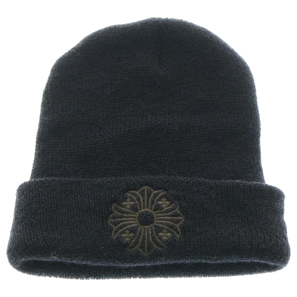 CHROME HEARTS(クロムハーツ) CHクロスビーニー ロゴ刺繍ウールニットキャップ ニット帽 ブラック