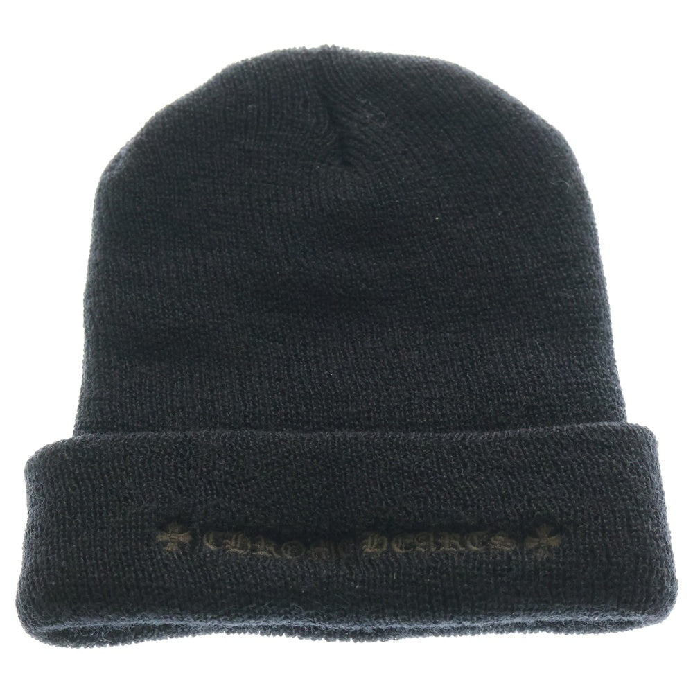 CHROME HEARTS(クロムハーツ) CHクロスビーニー ロゴ刺繍ウールニットキャップ ニット帽 ブラック