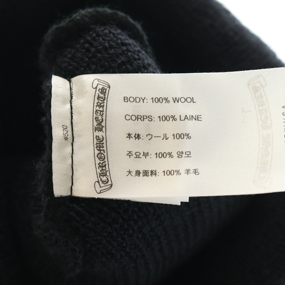 CHROME HEARTS(クロムハーツ) CHクロスビーニー ロゴ刺繍ウールニットキャップ ニット帽 ブラック
