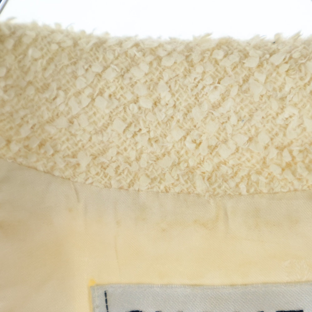 CHANEL(シャネル) 98C クルーズコレクション ココマーク シェルボタン ウールツイード 2B テーラードジャケット アイボリー レディース P09942V06208