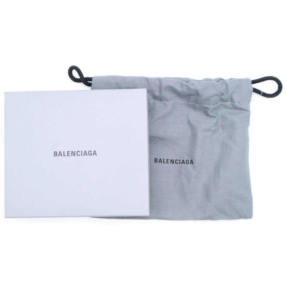 BALENCIAGA(バレンシアガ) ロゴ マネークリップウォレット 二つ折り財布 カードケース ブラック レザー 594308 シルバー金具
