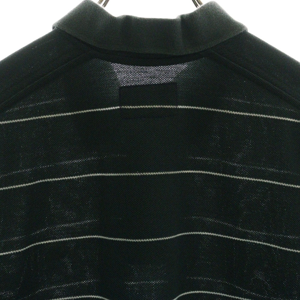 THE NORTH FACE(ザノースフェイス) Field Striped Polo フィールド ストライプ柄 ワンポイントロゴ刺繍 鹿の子 長袖ポロシャツ カーキ NT6352N