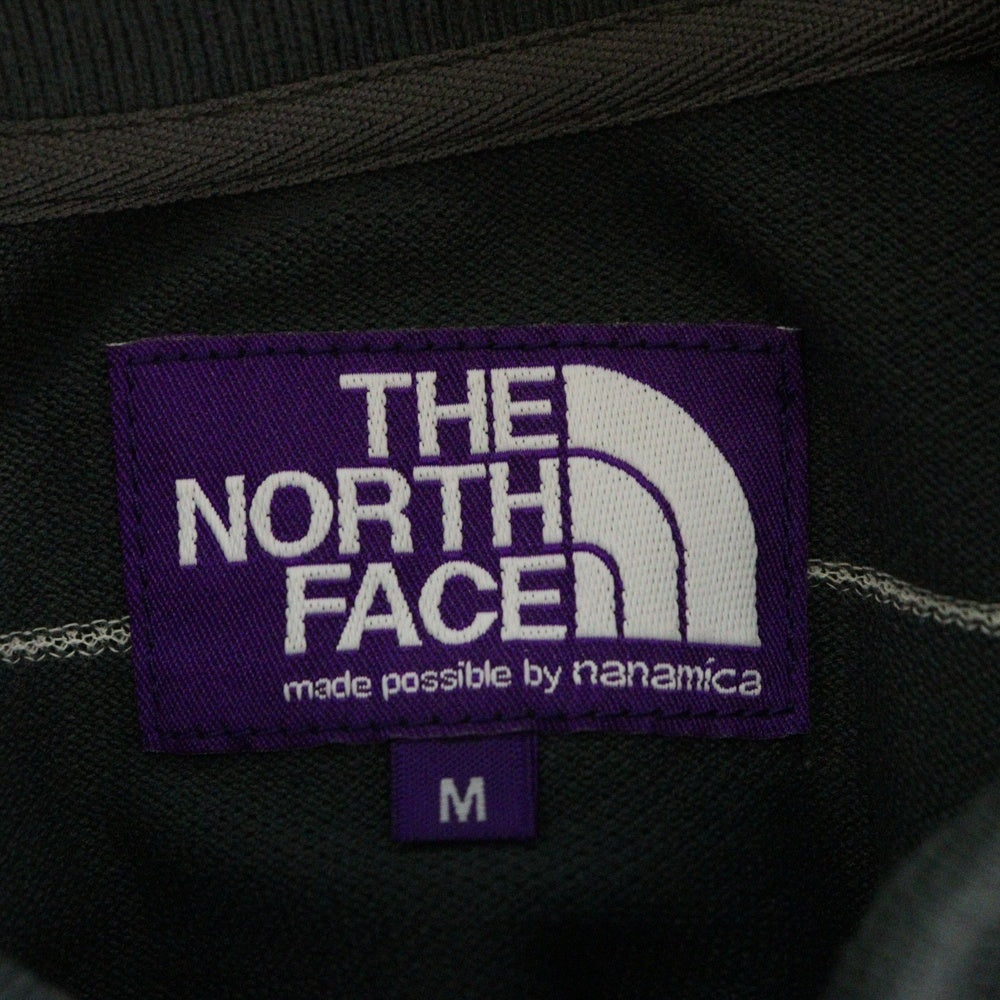 THE NORTH FACE(ザノースフェイス) Field Striped Polo フィールド ストライプ柄 ワンポイントロゴ刺繍 鹿の子 長袖ポロシャツ カーキ NT6352N