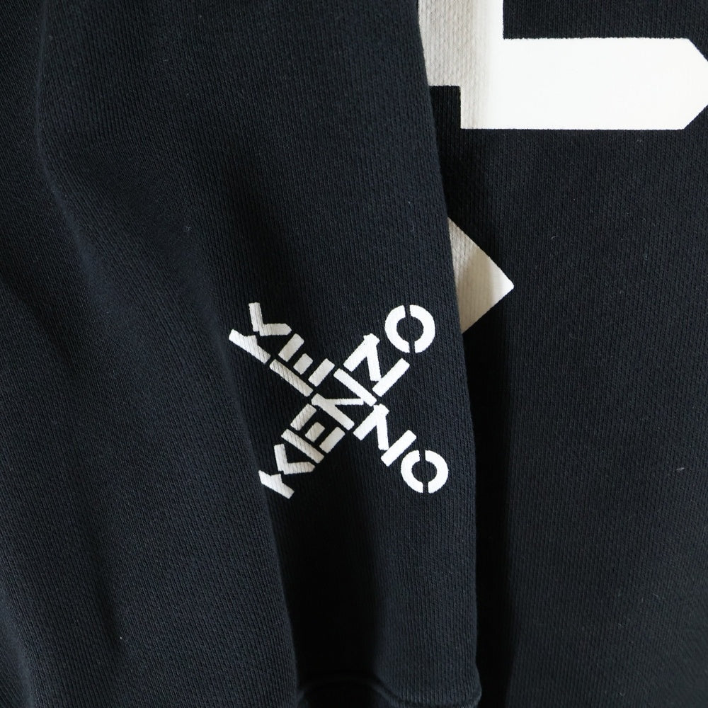 KENZO(ケンゾー) バック クロスロゴ プリント プルオーバースウェットパーカー フーディー ブラック FA65SW5304MS
