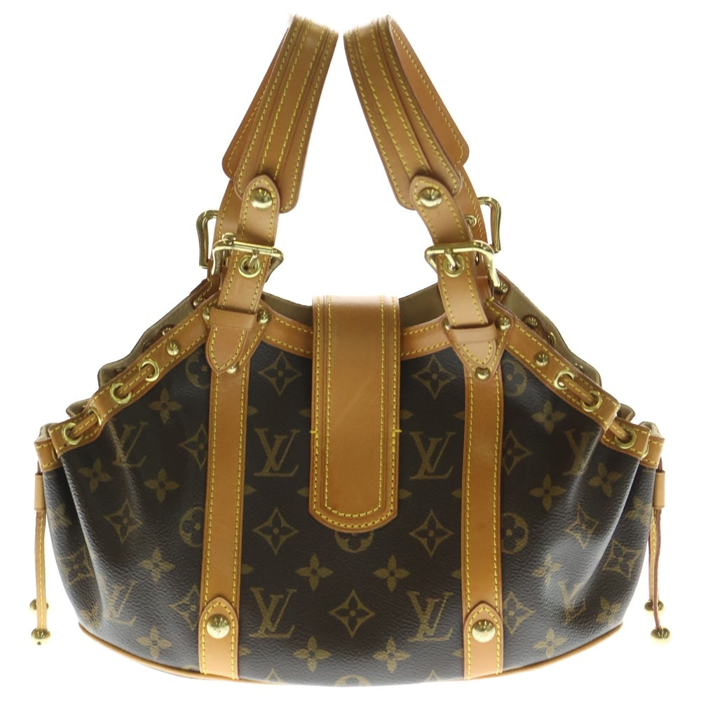 LOUIS VUITTON(ルイヴィトン) テダGM モノグラム PVC レザー ハンドバッグ ゴールド金具 ブラウン M92393