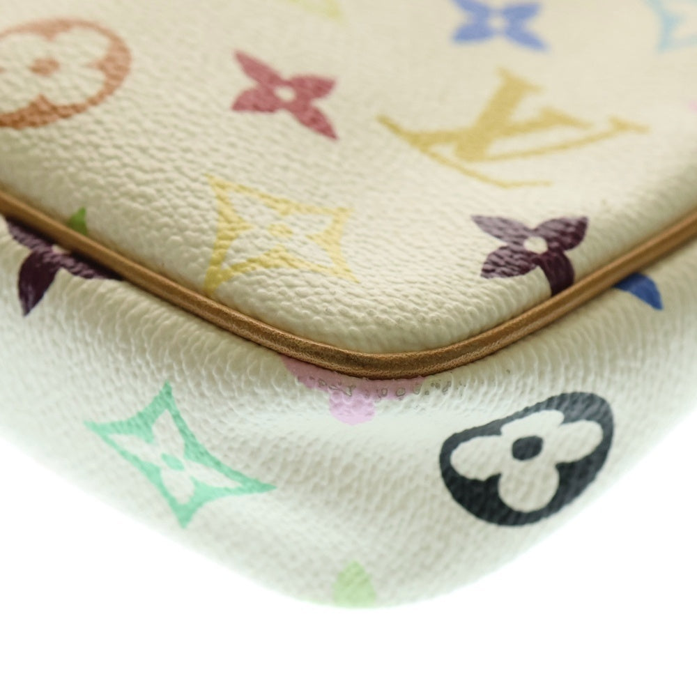 LOUIS VUITTON(ルイヴィトン) ポシェットアクセソワール モノグラムマルチカラー アクセサリーポーチ ハンドバッグ ゴールド金具 ホワイト M92649
