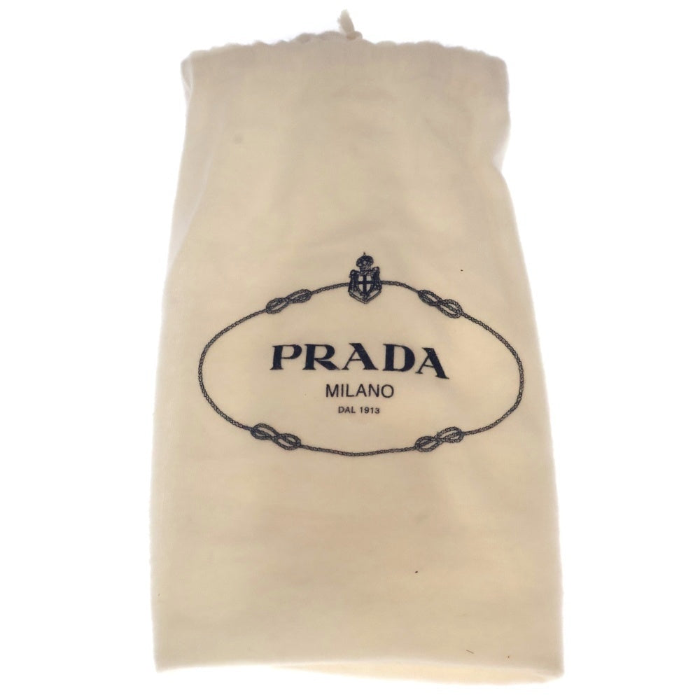 PRADA(プラダ) ロゴプレート サフィアーノレザー ターンロック ショルダーバッグ シルバー金具 ブルー BT1020