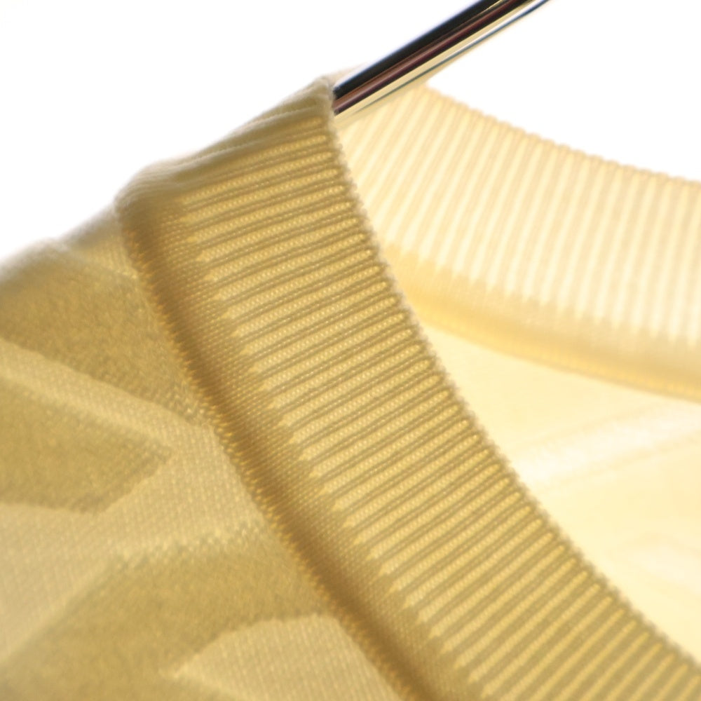 FENDI(フェンディ) 22AW FF総柄 パイルジャガード ウール クルーネック プルオーバー 長袖ニット セーター ホワイト/アイボリー FZX061 AL3M