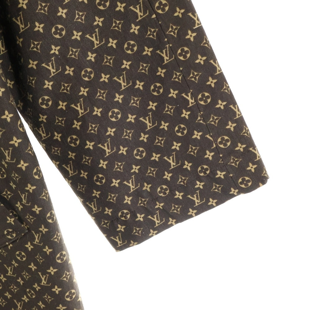 LOUIS VUITTON(ルイヴィトン) モノグラム総柄 コットン ステンカラーコート ブラウン