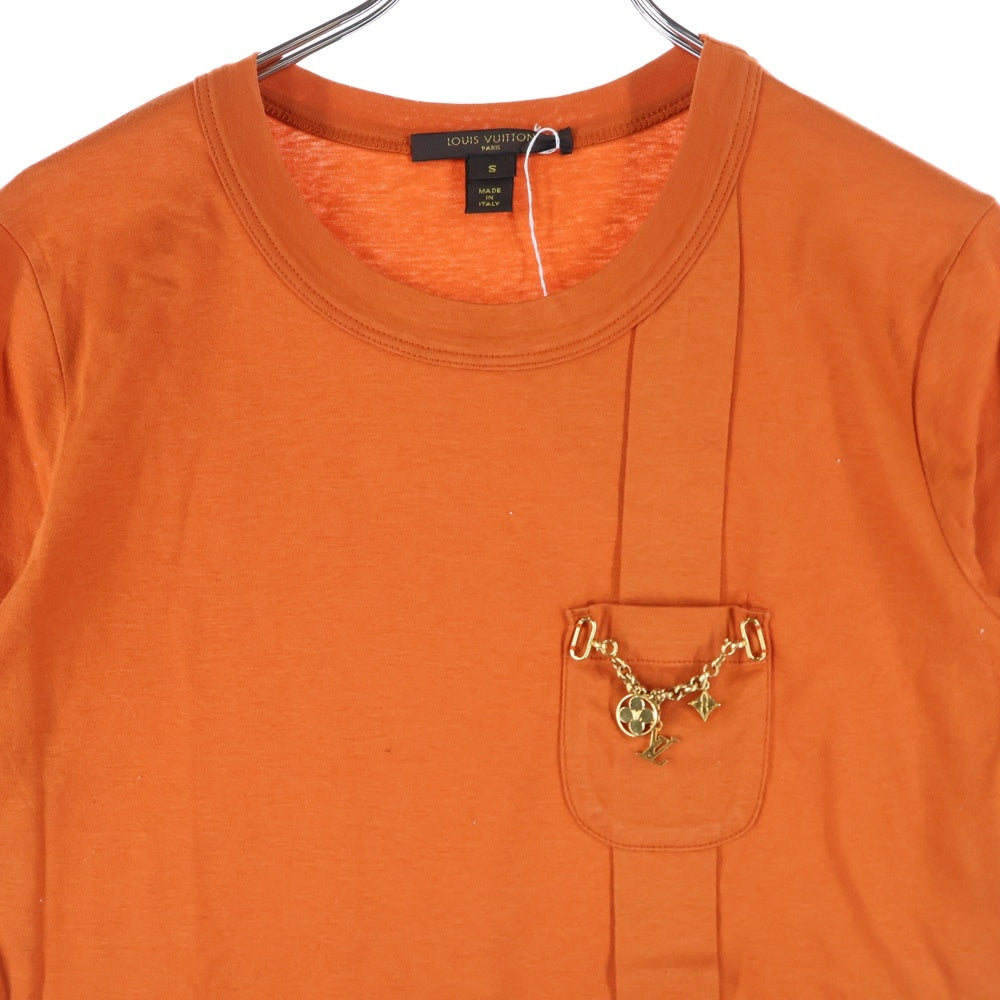LOUIS VUITTON(ルイヴィトン) 09AW モノグラム チャーム ポケット クルーネック 半袖Tシャツ カットソー オレンジ レディース RW092W WPTS05 JB1