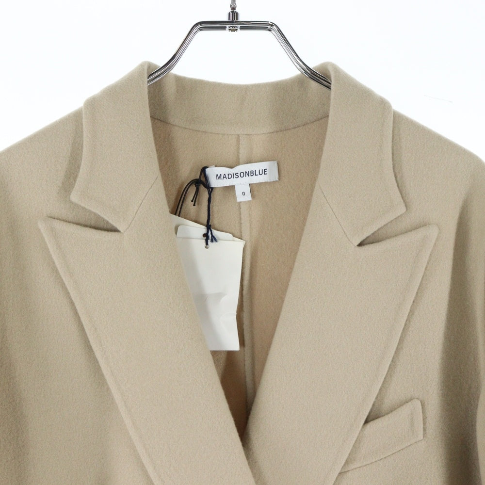 MADISONBLUE(マディソンブルー) 17AW PEARL CHESTER COAT パールボタン ウール ダブルブレスト ピークドラペル チェスター ロング コート ベージュ レディース MB174-2003