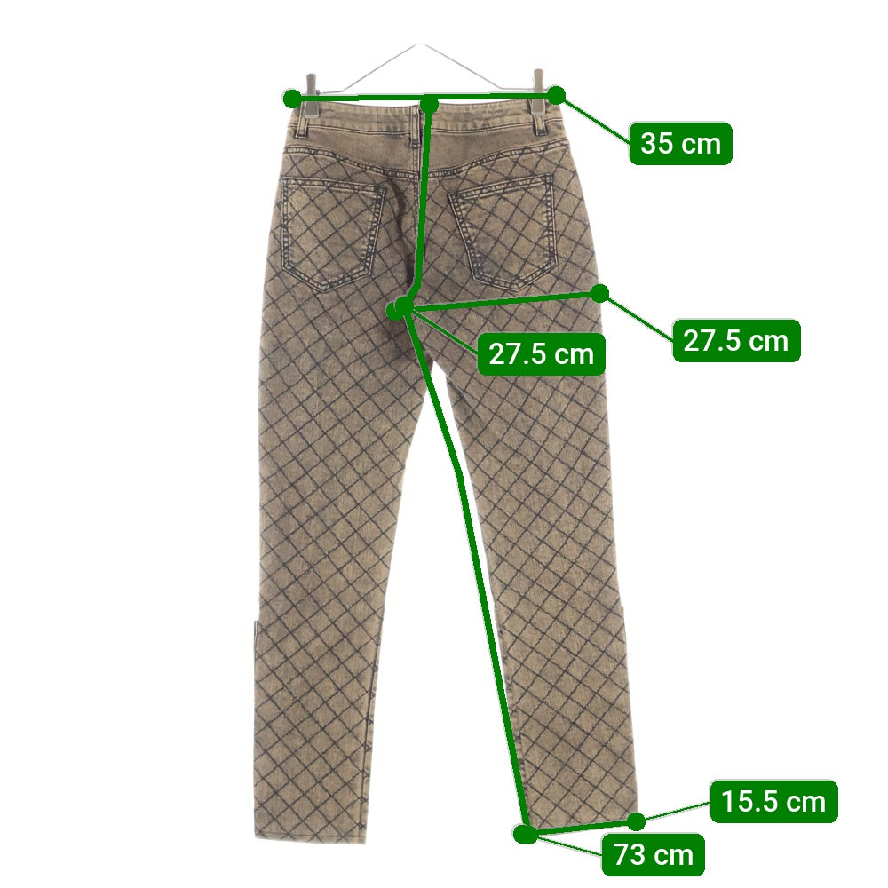 CHANEL(シャネル) ココマーク ターンロック マトラッセ テーパード デニムパンツ ジーンズ ブラウン レディース P38985V28387