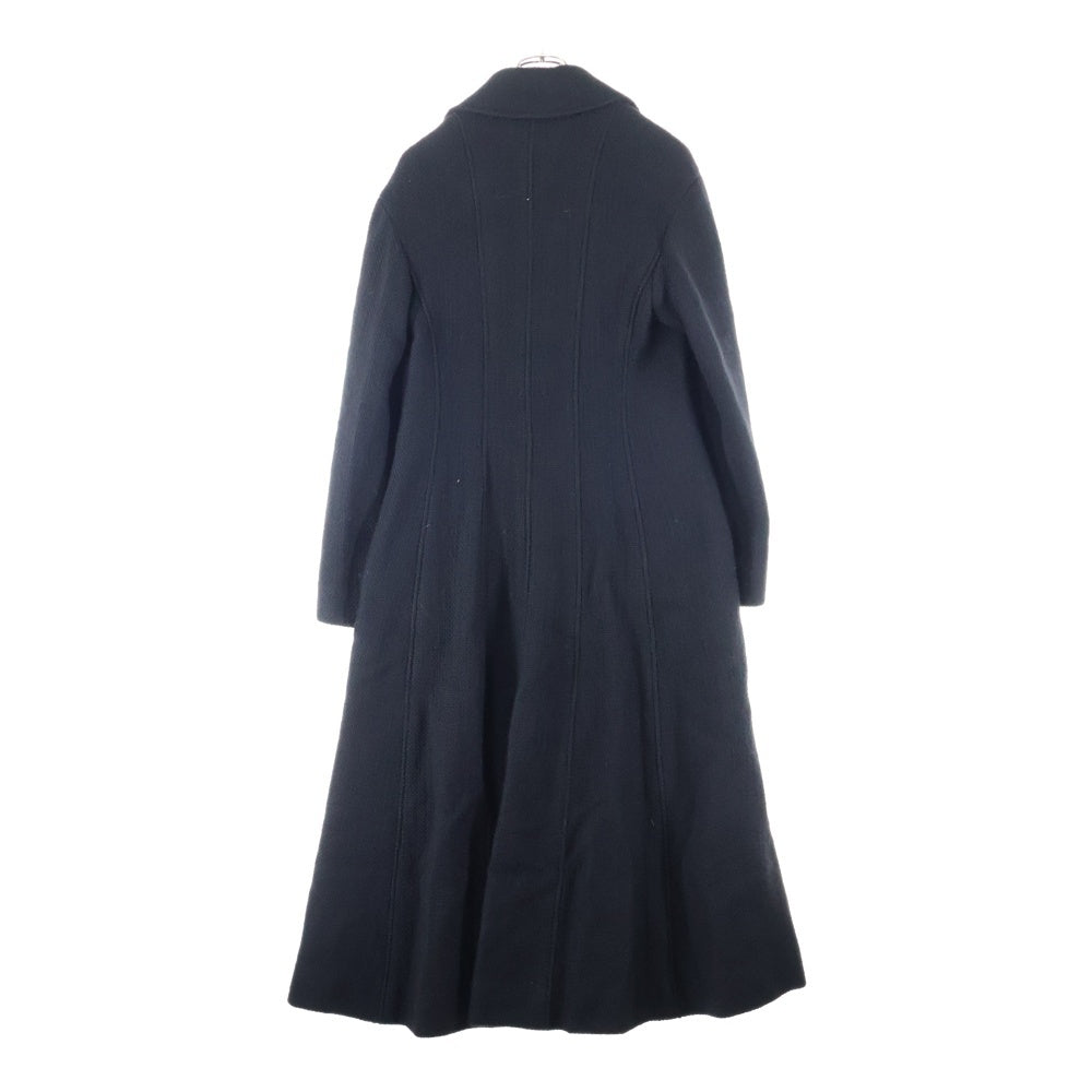 CHANEL(シャネル) ロゴボタン アンゴラ混 ウール ツイード ダブルブレスト ロング コート ブラック P4409V07976