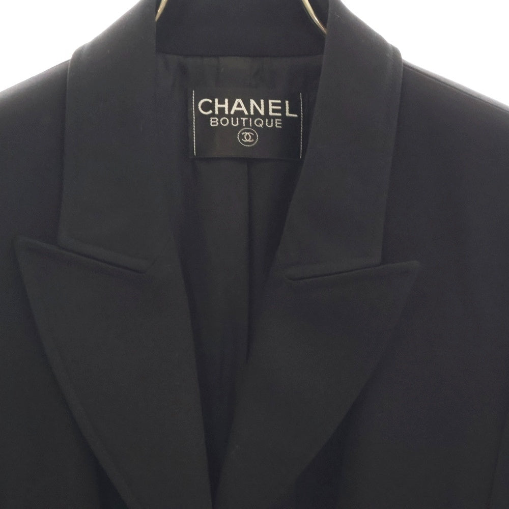 CHANEL(シャネル) ロゴボタン ウール 4B ピークドラペル テーラードジャケット ブラック レディース