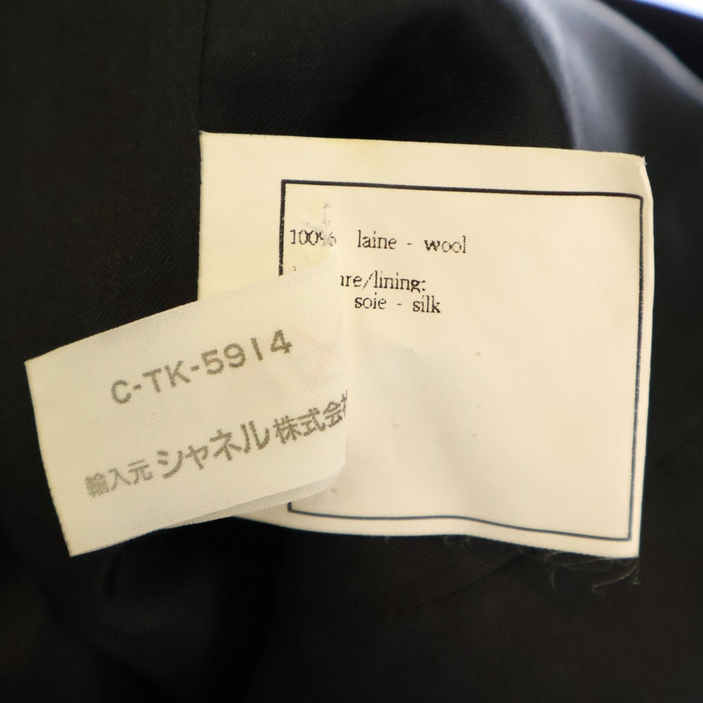 CHANEL(シャネル) ロゴボタン ウール 4B ピークドラペル テーラードジャケット ブラック レディース