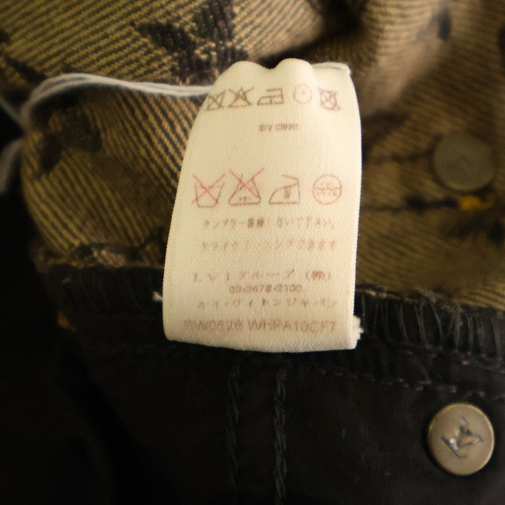 LOUIS VUITTON(ルイヴィトン) 05AW モノグラム 総柄ジャガード ストレートデニムパンツ ジーンズ ブラウン RW052B WHPA10CF7