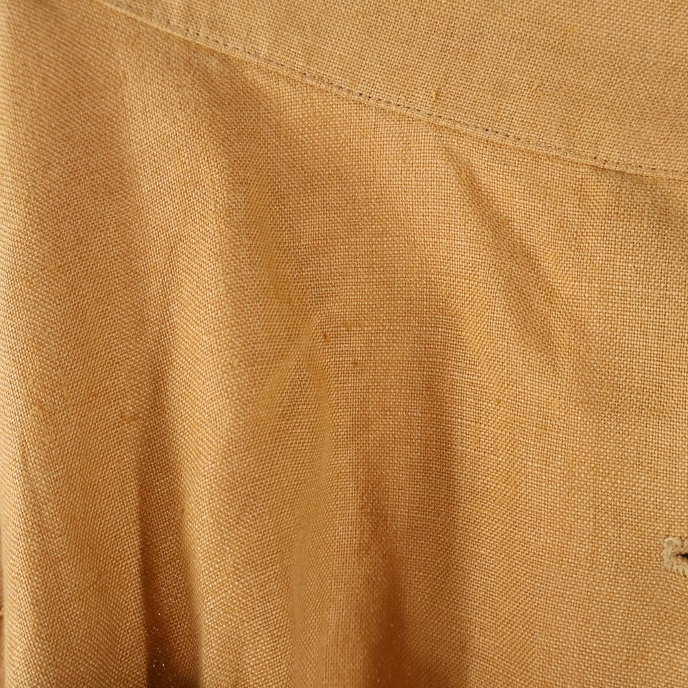 HERMES(エルメス) ロゴ刺繍 ボタン スカート ブラウン コットン レディース