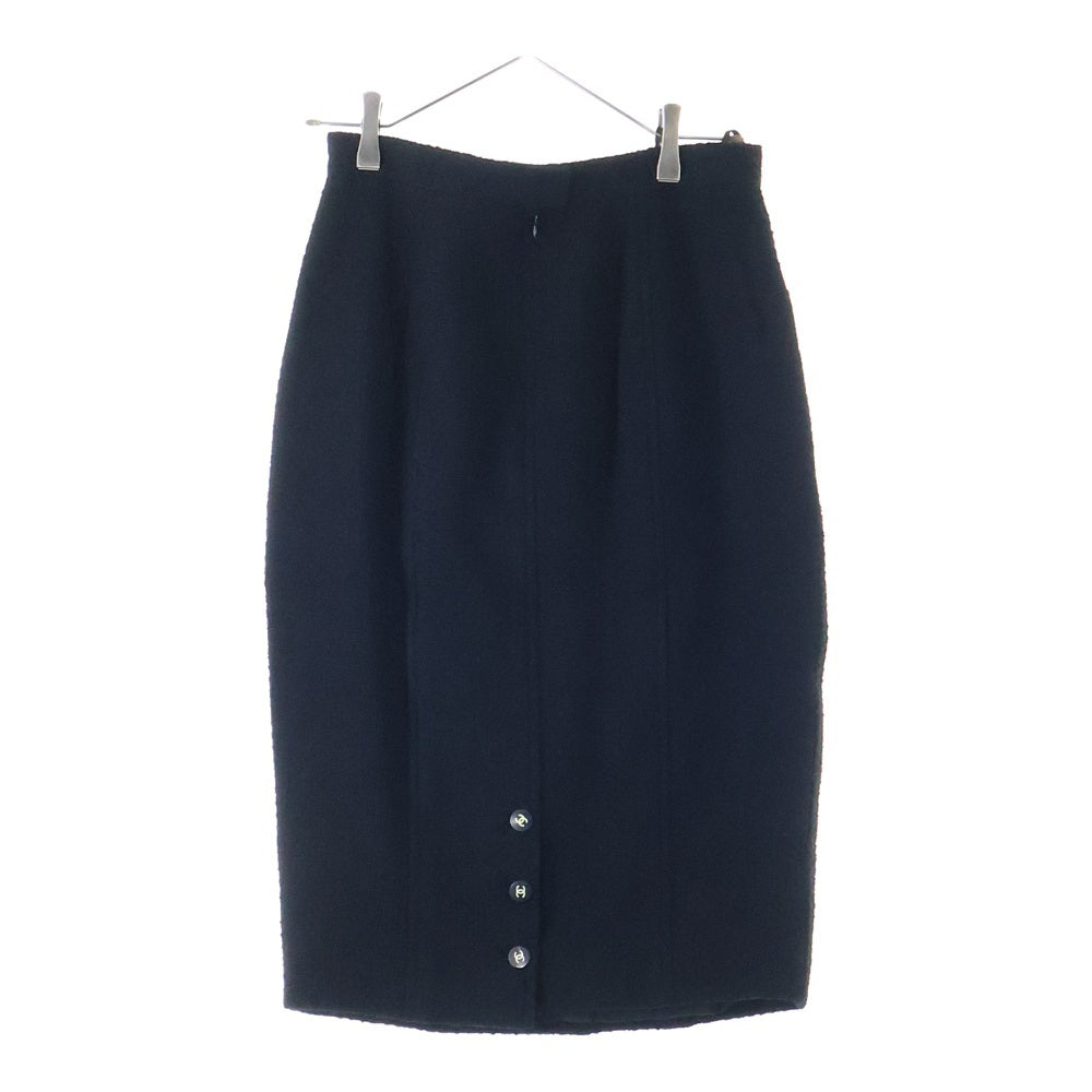 CHANEL(シャネル) 95AW ココマークボタン ロゴジャガード ウールツイード セットアップ ダブルブレスト テーラードジャケット タイト ミディアムスカート レディース P05924V04386