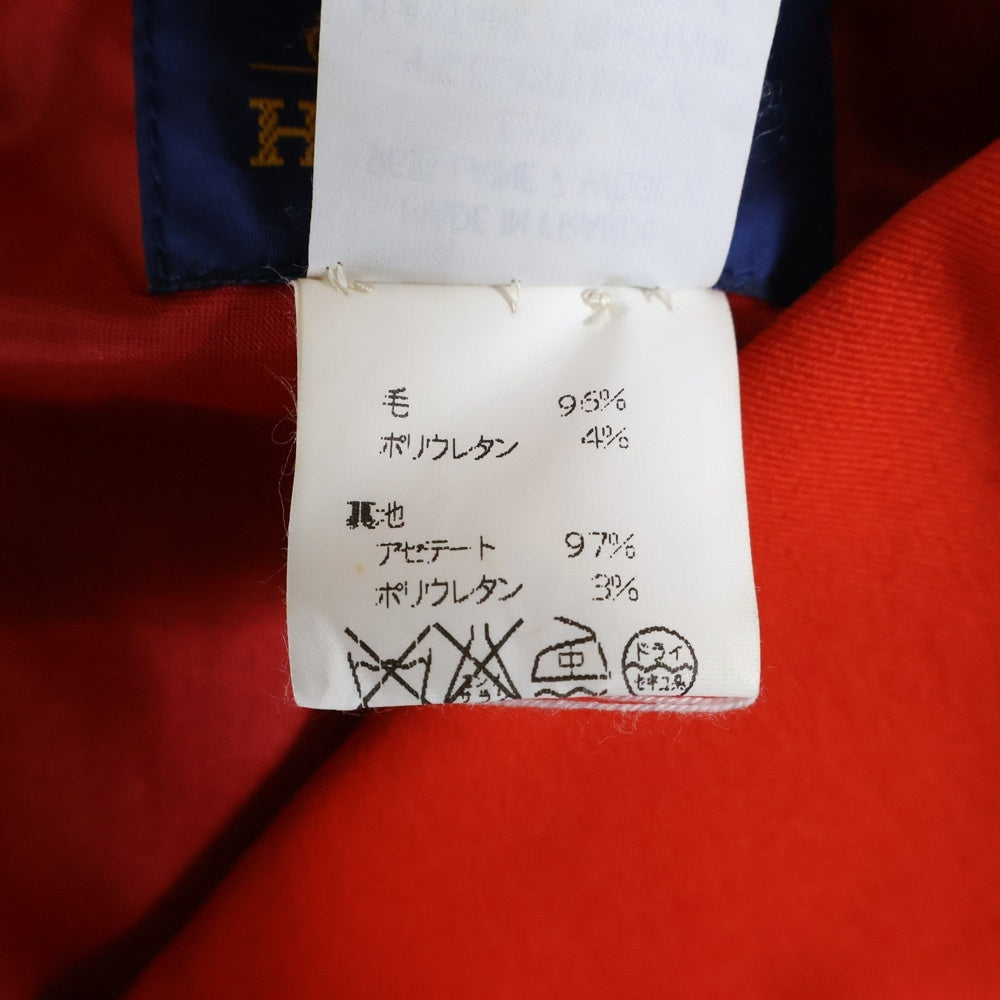 HERMES(エルメス) セリエボタン ベロア切り替え ウール テーラード ジョッキージャケット レッド/ブラック レディース