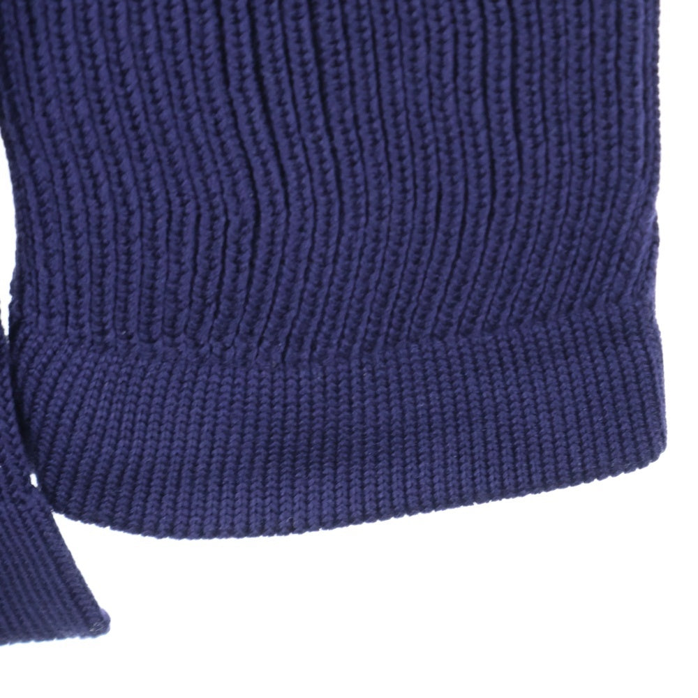 HERMES(エルメス) セーラーカラー シルクニット 長袖 ロング カーディガン パープル レディース