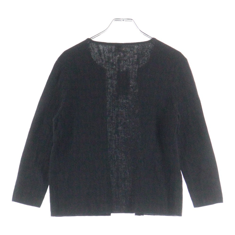 HERMES(エルメス) Hロゴ総柄ジャガード カシミヤ クルーネック ニット カーディガン ブラウン レディース