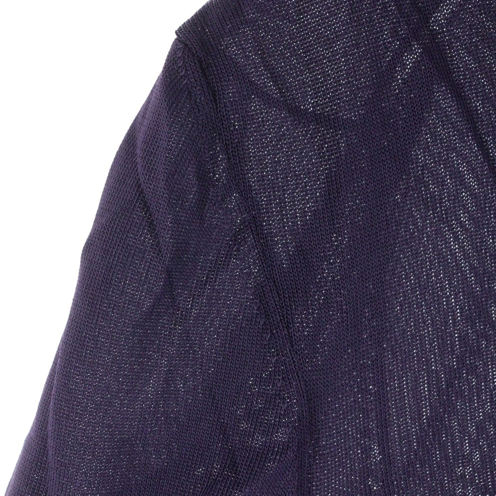 HERMES(エルメス) ビスコース レーヨンニット クルーネック 長袖カーディガン パープル レディース