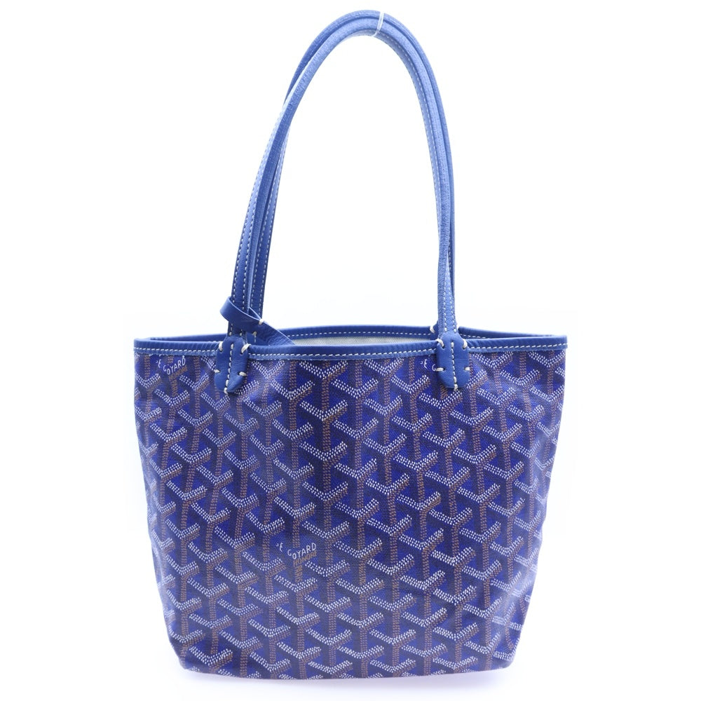 GOYARD(ゴヤール) サンルイ ジュニア ポーチ付ミニトートバッグ レザーハンドバッグ ブルー