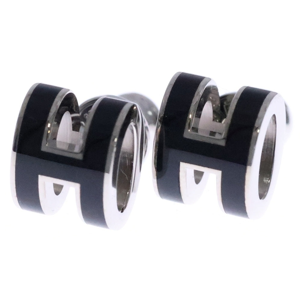 HERMES(エルメス) ポップアッシュ ミニ ピアス ブラック×シルバー